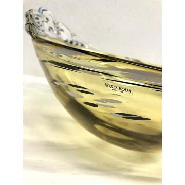 GRANDE COPPA  VETRO AMBRA Kosta Boda VINTAGE AMBER CUP A. Wahlsyrom alelier -91