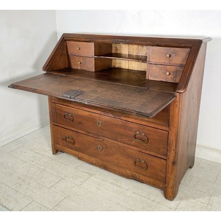 ANTICO MOBILE RIBALTA PIEMONTESE SECRETAIRE SCRITTOIO NOCE SECOLO '700 EPOCA OLD