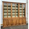 ANTICA ENORME VETRINA 800 LIBRERIA 12 ANTE CREDENZA LEGNO NOCE DISPENSA FARMACIA
