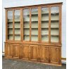 ANTICA ENORME VETRINA 800 LIBRERIA 12 ANTE CREDENZA LEGNO NOCE DISPENSA FARMACIA