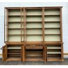 ANTICA ENORME VETRINA 800 LIBRERIA 12 ANTE CREDENZA LEGNO NOCE DISPENSA FARMACIA