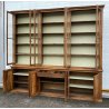 ANTICA ENORME VETRINA 800 LIBRERIA 12 ANTE CREDENZA LEGNO NOCE DISPENSA FARMACIA
