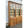ANTICA ENORME VETRINA 800 LIBRERIA 12 ANTE CREDENZA LEGNO NOCE DISPENSA FARMACIA