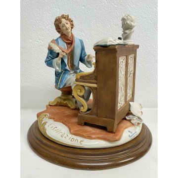ANTICO CAPODIMONTE SCULTURA CERAMICA 1900 ISPIRAZIONE PIANOFORTE COMPOSITORE OLD