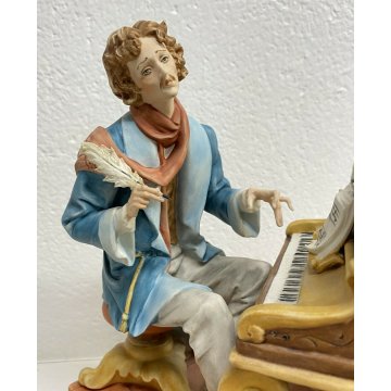 ANTICO CAPODIMONTE SCULTURA CERAMICA 1900 ISPIRAZIONE PIANOFORTE COMPOSITORE OLD