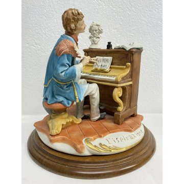 ANTICO CAPODIMONTE SCULTURA CERAMICA 1900 ISPIRAZIONE PIANOFORTE COMPOSITORE OLD