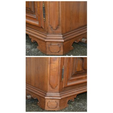 ANTICA ENORME CREDENZA BAROCCA 1800 LEGNO NOCE DISPENSA SIDEBOARD MOBILE EPOCA 