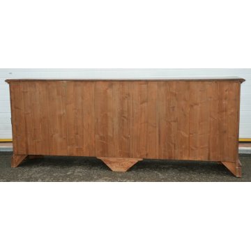 ANTICA ENORME CREDENZA BAROCCA 1800 LEGNO NOCE DISPENSA SIDEBOARD MOBILE EPOCA 