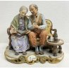 STATUINA CAPODIMONTE PER VOLTA RICORDI ANZIANO STATUA CERAMICA ANNI 50 VINTAGE