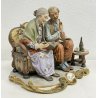 STATUINA CAPODIMONTE PER VOLTA RICORDI ANZIANO STATUA CERAMICA ANNI 50 VINTAGE