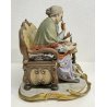 STATUINA CAPODIMONTE PER VOLTA RICORDI ANZIANO STATUA CERAMICA ANNI 50 VINTAGE
