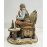 STATUINA CAPODIMONTE PER VOLTA RICORDI ANZIANO STATUA CERAMICA ANNI 50 VINTAGE