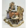 STATUINA CAPODIMONTE PER VOLTA RICORDI ANZIANO STATUA CERAMICA ANNI 50 VINTAGE