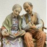 STATUINA CAPODIMONTE PER VOLTA RICORDI ANZIANO STATUA CERAMICA ANNI 50 VINTAGE