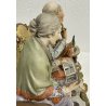 STATUINA CAPODIMONTE PER VOLTA RICORDI ANZIANO STATUA CERAMICA ANNI 50 VINTAGE