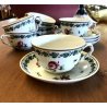 SET 10pz TAZZE PIATTINI TE Richard Ginori Lodi Pittoria DECORO DIPINTO ROSE '50