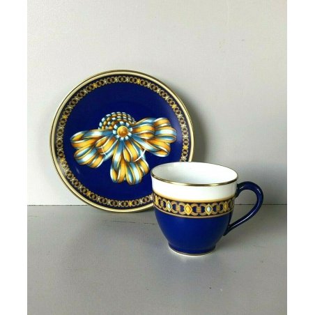 Hermes TAZZA DA CAFFE con PIATTINO DECORO Cocarde de Soie CUP TASSE Déjeuner 900