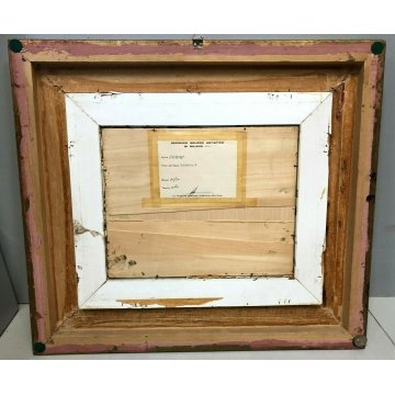 ANTICO QUADRO OLIO TAVOLA Cosac PAESAGGIO NOTTURNO VENEZIA LAGUNA  BARCHE '900