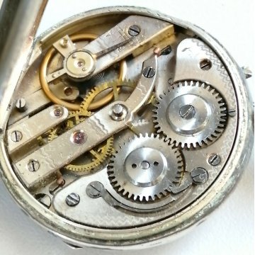 ANTICO OROLOGIO TASCA Robert Geneve EPOCA '800 ARGENTO OLD POCKET WATCH cylindre
