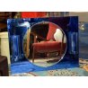 SPECCHIERA SPECCHIO DESIGN VECA BLU LUCI LAMPADA 2 APPLIQUES 1960 FONTANA ARTE 