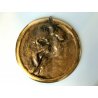 MEDAGLIONE VINTAGE BASSORILIEVO BRONZO WALL HANGING PLATE NUDO DONNA PITTRICE
