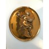 MEDAGLIONE VINTAGE BASSORILIEVO BRONZO WALL HANGING PLATE NUDO DONNA PITTRICE