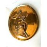 MEDAGLIONE VINTAGE BASSORILIEVO BRONZO WALL HANGING PLATE NUDO DONNA PITTRICE