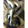 MEDAGLIONE VINTAGE BASSORILIEVO BRONZO WALL HANGING PLATE NUDO DONNA PITTRICE