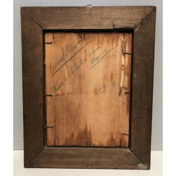 ANTICO DIPINTO OLIO TAVOLA CHIESA EREMO S. Salvatore sopra Massino '900 FIRMATO Omero Solaro
