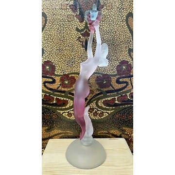 GRANDE SCULTURA FEMMINILE VETRO MURANO satinato DEA UVA DONNA NUDO 1950 h 45,5