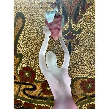 GRANDE SCULTURA FEMMINILE VETRO MURANO satinato DEA UVA DONNA NUDO 1950 h 45,5