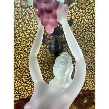 GRANDE SCULTURA FEMMINILE VETRO MURANO satinato DEA UVA DONNA NUDO 1950 h 45,5