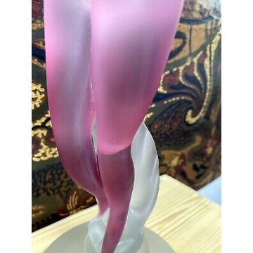 GRANDE SCULTURA FEMMINILE VETRO MURANO satinato DEA UVA DONNA NUDO 1950 h 45,5