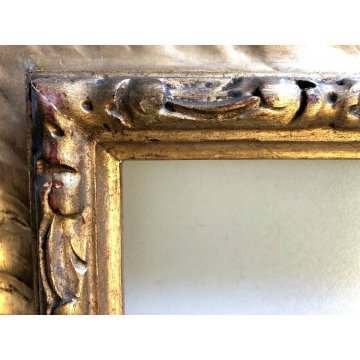 ANTICA GRANDE CORNICE Liberty DECORO RAMI FOGLIATI GESSATA DORATA Larg 66x81cm/h