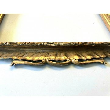 ANTICA GRANDE CORNICE Liberty DECORO RAMI FOGLIATI GESSATA DORATA Larg 66x81cm/h
