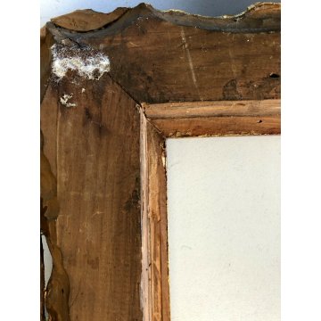 ANTICA GRANDE CORNICE Liberty DECORO RAMI FOGLIATI GESSATA DORATA Larg 66x81cm/h
