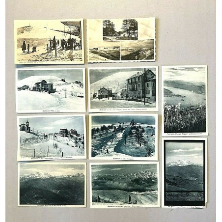 Lotto 10 cartoline VEDUTE STORICHE VETTA MOTTARONE FERROVIA TRAMVIA PRIMO '900