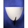 ANTICA APPLIQUE ART DECO'  ANNI '30 LAMPADA MURO OTTONE VETRO OPALINO DESIGN
