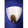 ANTICA APPLIQUE ART DECO'  ANNI '30 LAMPADA MURO OTTONE VETRO OPALINO DESIGN