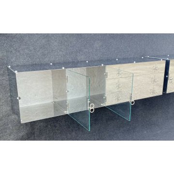 LIBRERIA A MURO VITTORIO INTROINI 1970 SAPORITI ACCIAIO MODELLO P500 SIDEBOARD 