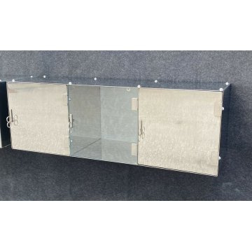 LIBRERIA A MURO VITTORIO INTROINI 1970 SAPORITI ACCIAIO MODELLO P500 SIDEBOARD 