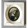 ANTICA MINIATURA RIPRODUZIONE RITRATTO MADONNA IN PREGHIERA F. Lippi PAESAGGIO