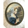 ANTICA MINIATURA RIPRODUZIONE RITRATTO MADONNA IN PREGHIERA F. Lippi PAESAGGIO