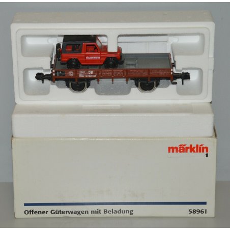 Marklin CARRO MERCI sponde basse AUTO Vigili del Fuoco SCALA 1 x TRENINO VINTAGE