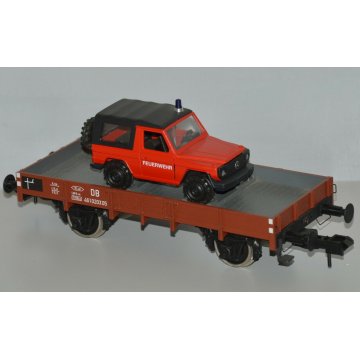 Marklin CARRO MERCI sponde basse AUTO Vigili del Fuoco SCALA 1 x TRENINO VINTAGE