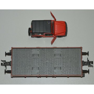 Marklin CARRO MERCI sponde basse AUTO Vigili del Fuoco SCALA 1 x TRENINO VINTAGE