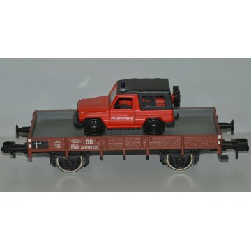 Marklin CARRO MERCI sponde basse AUTO Vigili del Fuoco SCALA 1 x TRENINO VINTAGE