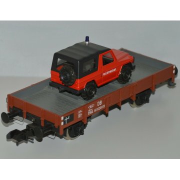 Marklin CARRO MERCI sponde basse AUTO Vigili del Fuoco SCALA 1 x TRENINO VINTAGE