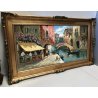 QUADRO DIPINTO OLIO Marcantonio Sarego SCORCIO VENEZIA MERCATO CANALE GONDOLA 50