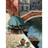 QUADRO DIPINTO OLIO Marcantonio Sarego SCORCIO VENEZIA MERCATO CANALE GONDOLA 50